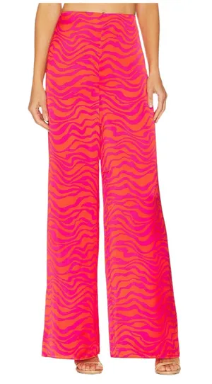 Lovers + Friends Eiden pants wavy tiger‎ pink orange sz XS revolve thumbnail 1