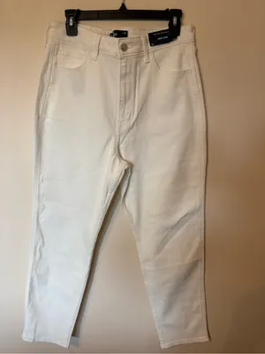 Hollister Women's Straight Leg Mom Jeans - Cream White thumbnail 3