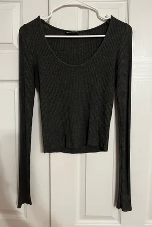 Brandy Melville Long Sleeve Top Grey thumbnail 1