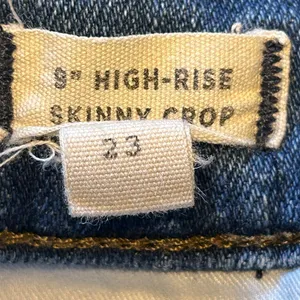 Madewell 9‎ High Rise Skinny Crop Jeans Size 23 Raw Hem Blue Denim thumbnail 4
