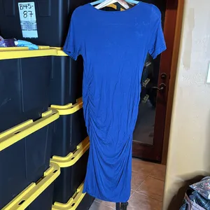 Pinkblush Navy Ruched Short Sleeve Dress Size Small thumbnail 7