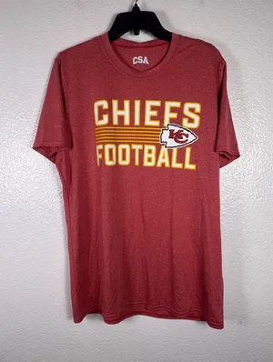 Kansas City Chiefs NFL Football T-Shirt Red Heather‎ CSA Large NWT thumbnail 1