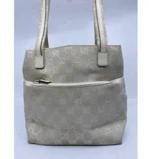 gucci vintage white jacquard fabric shoulder bag thumbnail 3