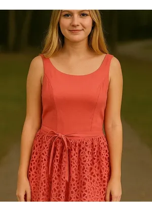 ANTONIO MELANI Coral Lace Mini Dress thumbnail 2