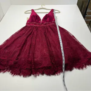 Coya Collection Burgundy Fairy Grunge Mini Dress Womens Size Small NEW‎ *FLAW thumbnail 9