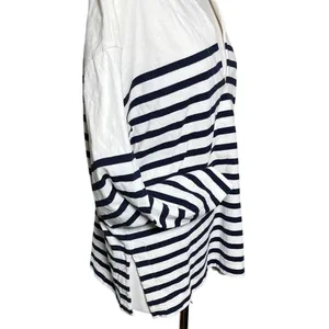 J.Crew Nautical Striped Cotton Tunic Split‎ Neck Oversized Top Preppy S thumbnail 3