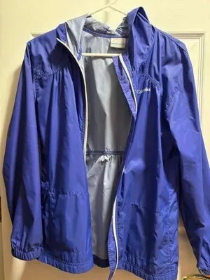 Columbia women’s periwinkle rain jacket thumbnail 1