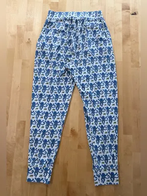 Roller Rabbit Blue and White Monkey Print Bottoms thumbnail 2