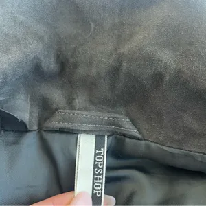 Sale! Topshop Genuine Coffee Brown Suede Moto Jacket Us6 thumbnail 12