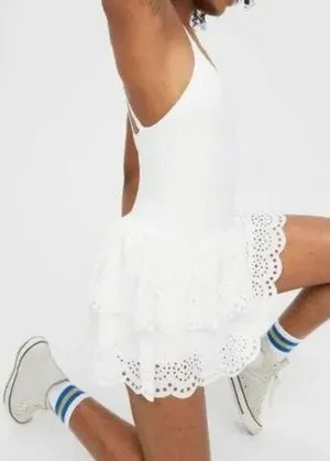 Aerie Offline Real Me Eyelet Lace Mini Skort Exercise Dress Size Small thumbnail 1