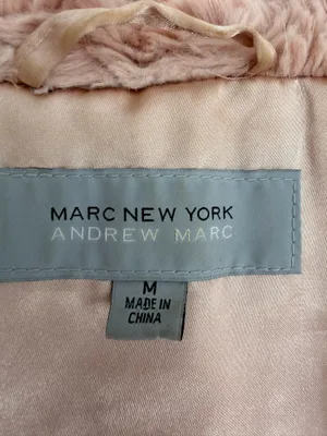 Marc New York Vest Women’s M Pink Faux Fur Zip Andrew Marc Plush Layering READ thumbnail 9