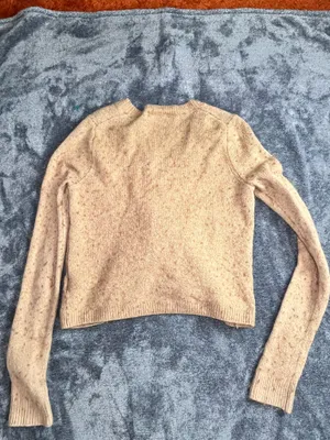 Madewell Knit Cardigan XS Tan Button Front Cropped Sweater thumbnail 3