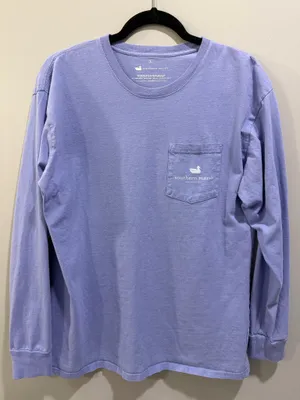 Southern Marsh Oversized Fishing Logo Long Sleeve Pocket Tee Purple thumbnail 1