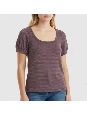Free People Metallic Ribbed Scoop Purple Top Women Small thumbnail 11