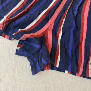 Angie Striped High Rise‎ Elastic Waist Shorts Navy Red Pink Small thumbnail 2