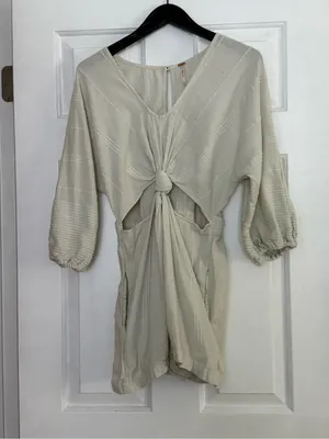 Free People Knotty But Nice Romper in White thumbnail 2