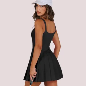 NWT Athletic Pleated Summer Mini Dress w/ Built In Shorts -‎ Small thumbnail 4