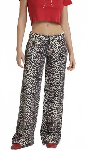 Pacsun Casey Low Rise Baggy Jeans Leopard NWT Size 25 thumbnail 1