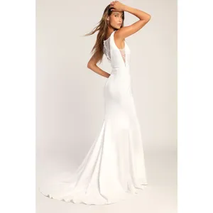 NWT Lulus Long-Lasting Love Ivory Lace V-Neck Mermaid Dress Wedding Bride Size M thumbnail 7