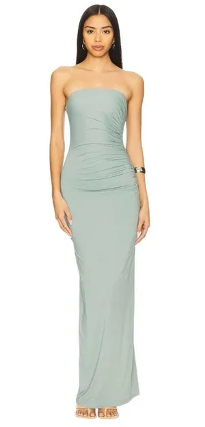 Nakedvice x REVOLVE The Evelyn Dress in Sage Small New Womens Maxi Tube Gown thumbnail 1