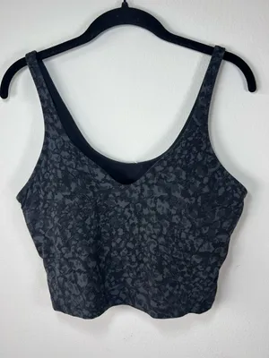 Lululemon Align Tank Top Wild Thing Camo Black Nulu Cropped Built-in Bra Yoga 12 thumbnail 2