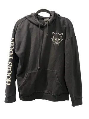 Disney Hocus Pocus Black Flame Candle Hoodie Halloween Unisex Size Small Cat thumbnail 1