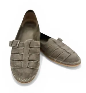 Frye Milly Fisherman Women's Charcoal Leather Slip-on Leather Flats Size 9.5 thumbnail 1