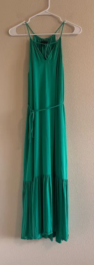 Banana Republic Teal Green Spaghetti-Strap Maxi Dress thumbnail 1