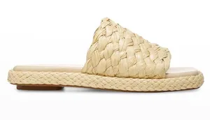 Vince Rumi Raffia Woven Flat Slide Sandals Coastal Sz 7.5 🧡🍄 thumbnail 1