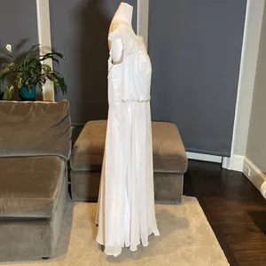 Women’s White Sleeveless Wedding Gown Zip Up with Sparkle Waist Size 3X NWOT thumbnail 7