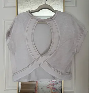 SheIn White Open Back Top thumbnail 1