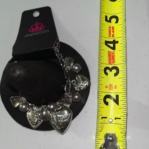 💙 NWT Paparazzi Silver Heart Scripture Charm Bracelet thumbnail 2