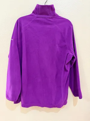 Columbia Women 1X Purple Fleece 1/4 Zip Pullover Glacial Mock Neck Sweater Top thumbnail 2