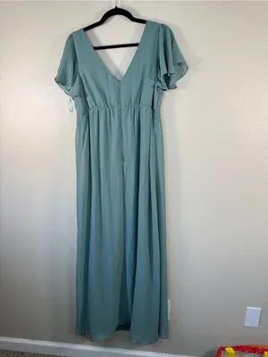Birdy Grey Sage Green Maxi Bridesmaid Dress Womens M Formal Classic Gown Prom thumbnail 6