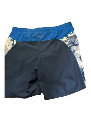 Nike Men's Swim Trunks Board Shorts Navy Blue Floral Side Panel Mesh L Large thumbnail 2