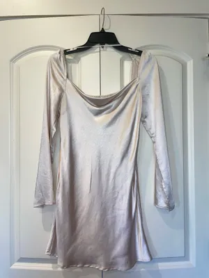 Princess Polly Champagne Long Sleeve Mini Dress thumbnail 3