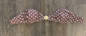 Brown Polka Dot Bikini Top Size XS thumbnail 1