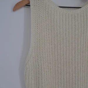 Abercrombie & Fitch Bare Shaker Sweater Tank Cream S Chunky Knit Sleeveless Knit thumbnail 5