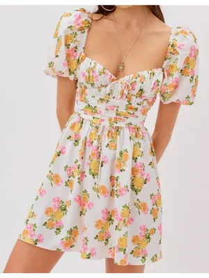 For Love & Lemons Emma Floral Mini Dress thumbnail 1