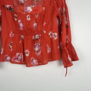 Free People Cherish The‎ Light Floral Blouse Sz S thumbnail 9