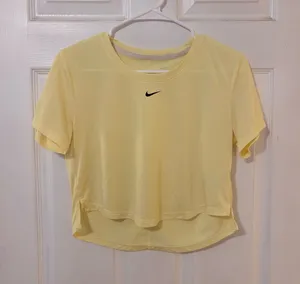 Nike Dri-Fit Cropped Yellow Tee  thumbnail 1