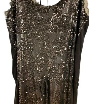 Magaschoni Black Sequin Silk & Cashmere Tunic Size XL thumbnail 3