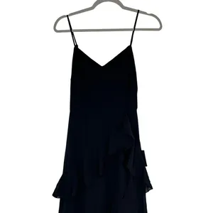 Lulus Black Ruffle Spaghetti‎ Strap Maxi Dress Formal Evening Occasion Chiffon thumbnail 13