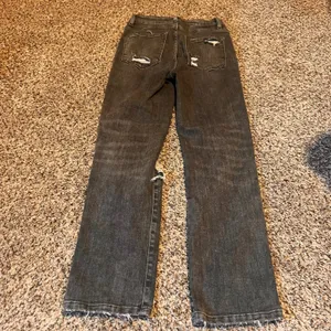 VERVET BLUE‎ Women's Charcoal Black Distressed Ripped Straight Leg Jeans thumbnail 6