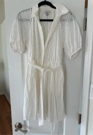 A New Day White Eyelet Mini Dress thumbnail 1