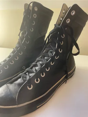 Converse Chuck Taylor All Star X-Hi Black Leather High Top Sneakers size M7 / W9 thumbnail 8