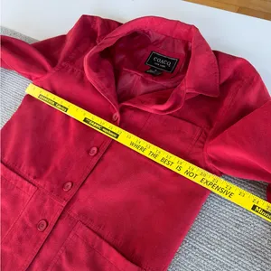 Vintage Coaco Red Faux Suede Chore Coat Utility Jacket Fully Lined Size Small thumbnail 7