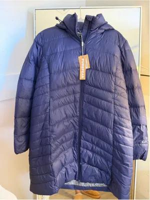 NEW Thermal Lightweight Down Jacket Long Puffer Hiking Coat Detachable Hood XL thumbnail 4