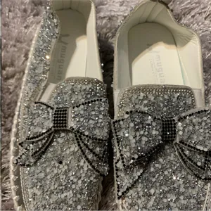 Muguan Silver Rhinestone Sneakers Shoes Sz. 5 thumbnail 4