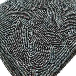Vintage‎ Beaded Clutch Purse Womens Gray Luxury Holiday Gatsby Cocktail Formal thumbnail 2